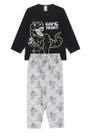 Pijama Infantil Masculino Inverno Game Night - Hey Kids Preto