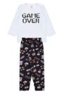 Pijama Infantil Masculino Inverno Game Over - Hey Kids Branco Pijama Infantil Masculino Inverno Game Over - Hey Kids Branco
