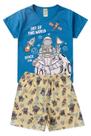 Pijama Infantil Masculino Verão Space Fun - Hey Kids - Azul Claro