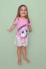 Pijama Infantil Menina Algodão Rosa Off