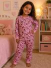 Pijama Infantil Menina Inverno em Malha Estampa Gatinho Pijama Feminino Roupa de Dormir Blusa Manga Longa e Calça com Punhos em Ribana Pijama Infantil Menina Inverno em Malha Estampa Gatinho Pijama Feminino Roupa de Dormir Blusa Manga Longa e Calça com Punhos em Ribana