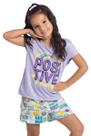Pijama Infantil Menina Lilás e Short - Izitex