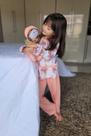 Pijama Infantil Menina Soneca Sonho com Boneca Tamanho:MCor:Salmão