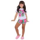 Pijama Infantil Menina Stitch Hello Kitty Personagens