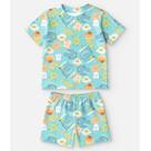 Pijama Infantil Menino Com Estampa Café da Manhã Azul Bimbi