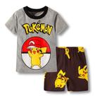 Pijama Infantil Menino Pokemon Manga Curta Algodão Pijama Infantil Menino Pokemon Manga Curta Algodão