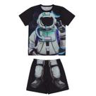 Pijama Infantil Menino Preto Astronauta Alakazoo