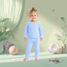 Pijama Infantil Microfibra Pelúcia Inverno Manga Longa Menina Menino Azul Bebê- Tam. 02