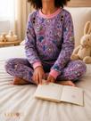 Pijama Infantil Narross Algodão Macio Roxo Estampado Unicórnio Tam 8
