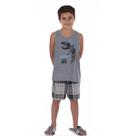 Pijama infantil para menino de verão regata XADREZ Victory Pijama infantil para menino de verão regata XADREZ Victory