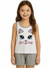 Pijama Infantil Regata e Short Estampa Gatinha