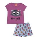 Pijama Infantil Verão Love Cats, 2 peças - Gueda