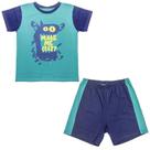 Pijama Juvenil Look Jeans Monstro Curto - VERDE - 10 Pijama Juvenil Look Jeans Monstro Curto - VERDE - 10