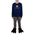 Pijama Juvenil Masculino Danka Urso Xadrez Longo Azul - 0120