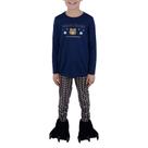 Pijama Juvenil Masculino Danka Xadrez Ursos Longo Azul 0120