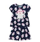 Pijama Kyly feminino 100% algodão com shorts brilha no escuro