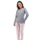 Pijama Longo Algodão Bela Notte 1001594 Mescla