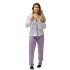 Pijama Longo Amamentação Feminino Aberto Botões Inverno