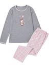 Pijama Longo Desire 1125 Feminino Xadrez Corações Poliviscose T. M/XG