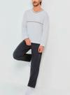 Pijama Longo Hering 7604 Masculino Decote V Algodão T. P/XXG