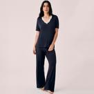 Pijama Longo Hope Moon Viscose e Renda In26 Azul Feminino Pijama Longo Hope Moon Viscose e Renda In26 Azul Feminino