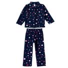 Pijama Longo Infantil Menina em Soft Bolinhas Marinho Tip Top
