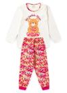 Pijama Longo Infantil Menina Natural Ursinho com Donut