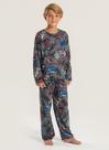 Pijama Longo Infantil Menino Cinza Blusa e Calça Super Carros