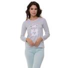 Pijama Longo Lhama Mescla/Verde Doce Luar 5220