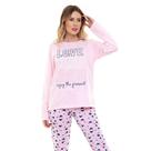 Pijama Longo Love Doce Luar 10872 Rosa