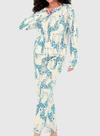 Pijama Longo Malwee 1000126862 Feminino Estampado Meia Malha Texturizada T. P/GG