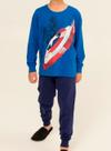 Pijama Longo Marvel 27.05.0116 Infantil Capitão América Meia Malha T. 04/08