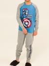 Pijama Longo Marvel 27.05.0118 Infantil Capitão América Meia Malha T. 04/08