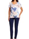 Pijama Longo Paulienne 173.74 Feminino Estampado Renda e Liganete T. 42/52