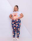 Pijama Longo Plus Size de calça e camiseta feminino