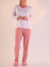 Pijama Longo Pzama 050218 Feminino Com Decote V Algodão T. P/EG