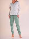 Pijama Longo Pzama 050218 Feminino Com Decote V Algodão T. P/EG