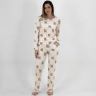 Pijama Lua Encantada de Inverno Estampado Manga Longa com Calça