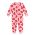 Pijama Macacão Infantil Menina em Soft Coraçôes Brandili