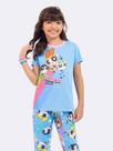 Pijama Manga Curta Infantil com Calça Meninas Superpoderosas Azul Pijama Manga Curta Infantil com Calça Meninas Superpoderosas Azul