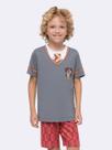 Pijama Manga Curta Infantil Grifinória
