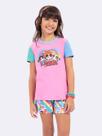 Pijama Manga Curta Infantil Meninas Superpoderosas Rosa