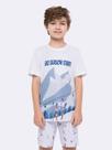 Pijama Manga Curta Masculino Infantil Ski Season Start em Malha Perfect Touch
