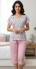 Pijama Manga Japonesa C/ Calça Capri Corte Grande Pp Ao G