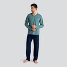 Pijama manga longa algodão gola v p azul diesel unica