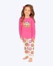 Pijama Manga Longa Brilha no Escuro Donuts Infantil Feminino Kyly 1001637