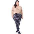 Pijama Manga Longa Plus Size Estampa Capivara
