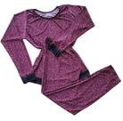 Pijama Manga Longa Renda Estampado Feminino Inverno Liganete