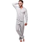 Pijama Masculino Aberto Americano Manga Longa Calça Inverno