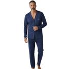 Pijama Masculino Aberto Botão Manga Longa e Calça Comprida Inverno Pós Cirúrgico em Malha
